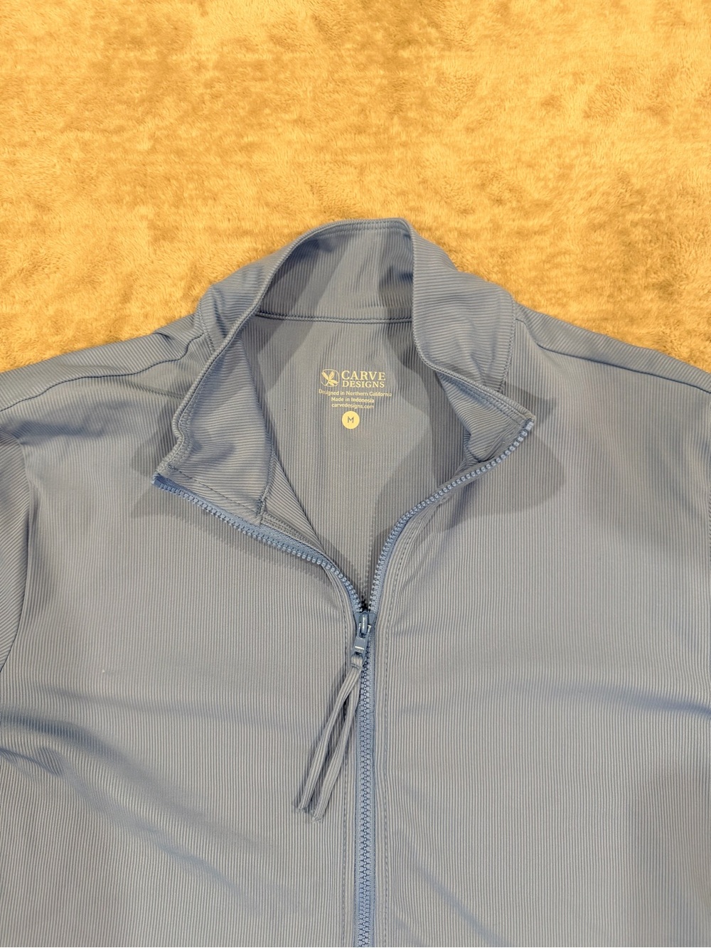Carve Designs Blue Full Zip Athleisure Jacket Activewear Running Top Size M - Picture 2 of 7